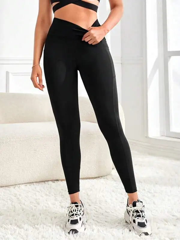 Women's Side Pocket Full Length Leggings For Workout Outfits