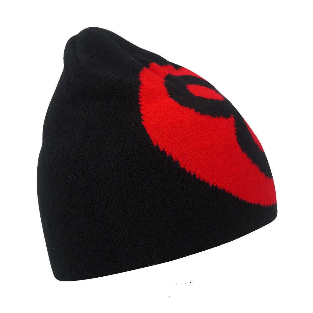 Graphic Knit Beanie with Letter and Pattern Style Options