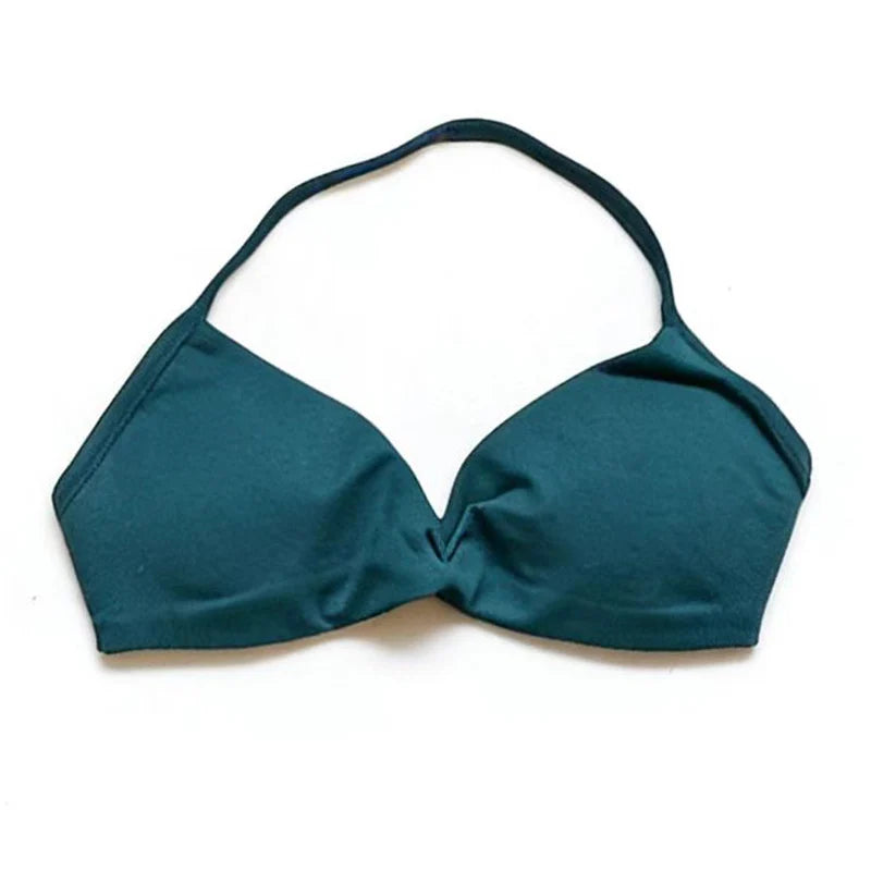 Women's Ruched Halter Neck Sports Bra