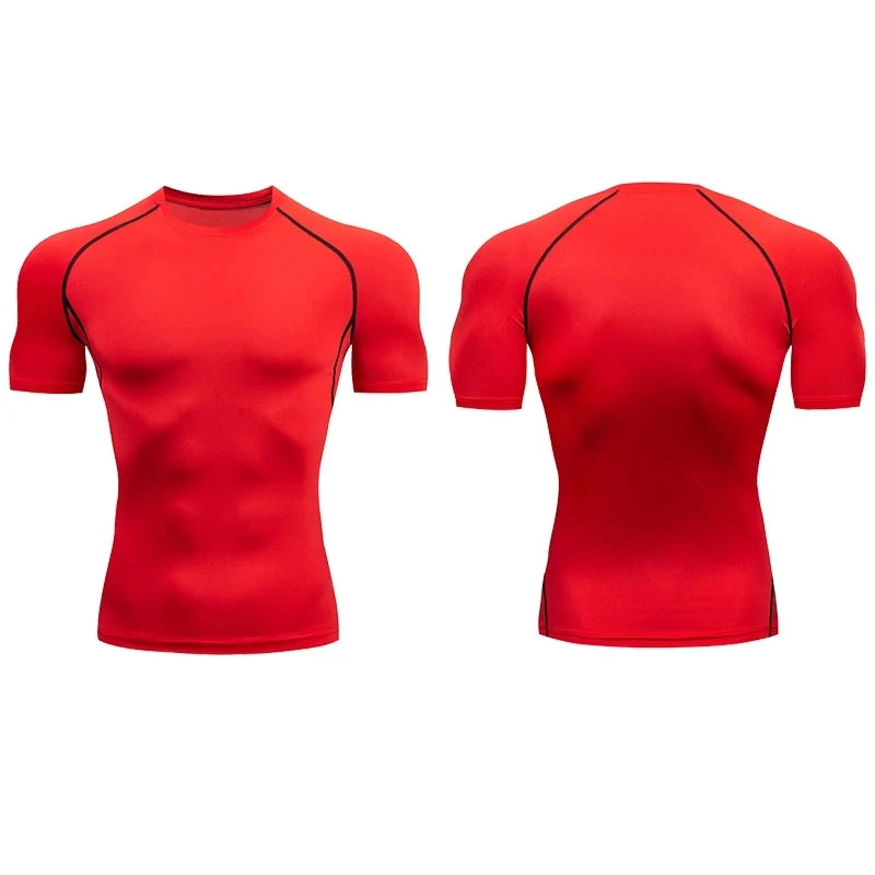 Fitted Crew Neck Short Sleeve Compression T Shirt