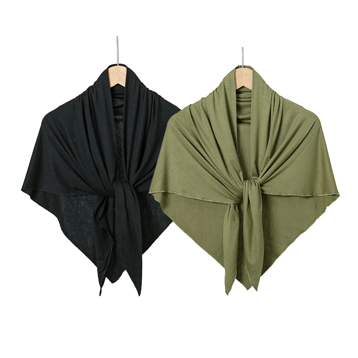Solid Triangle Head Scarf with Tie Back Styling
