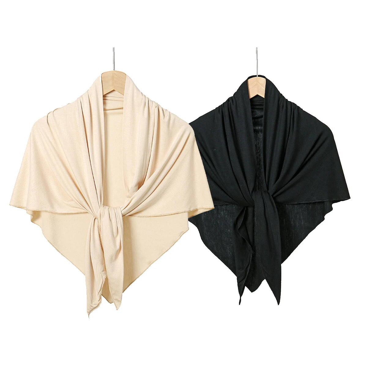 Solid Triangle Head Scarf with Tie Back Styling