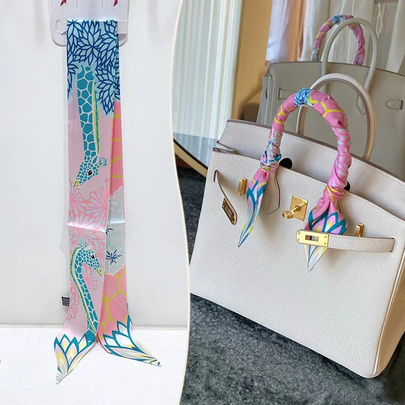 Printed Skinny Scarf for Neck and Bag Handle Styling