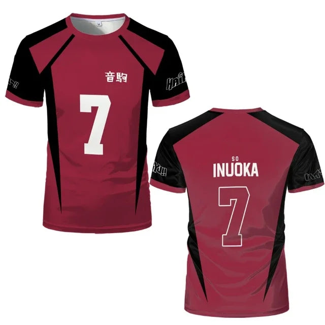 Nekoma Number Volleyball Short Sleeve T-shirt For Sports Outfits