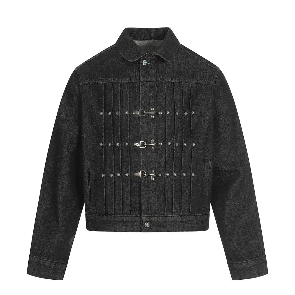 Long Sleeve Button Front Casual Denim Streetwear Jacket