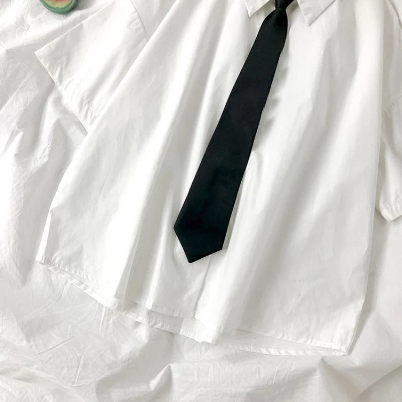 Women's Collared Half Sleeve Shirt with Tie and Bottom Options