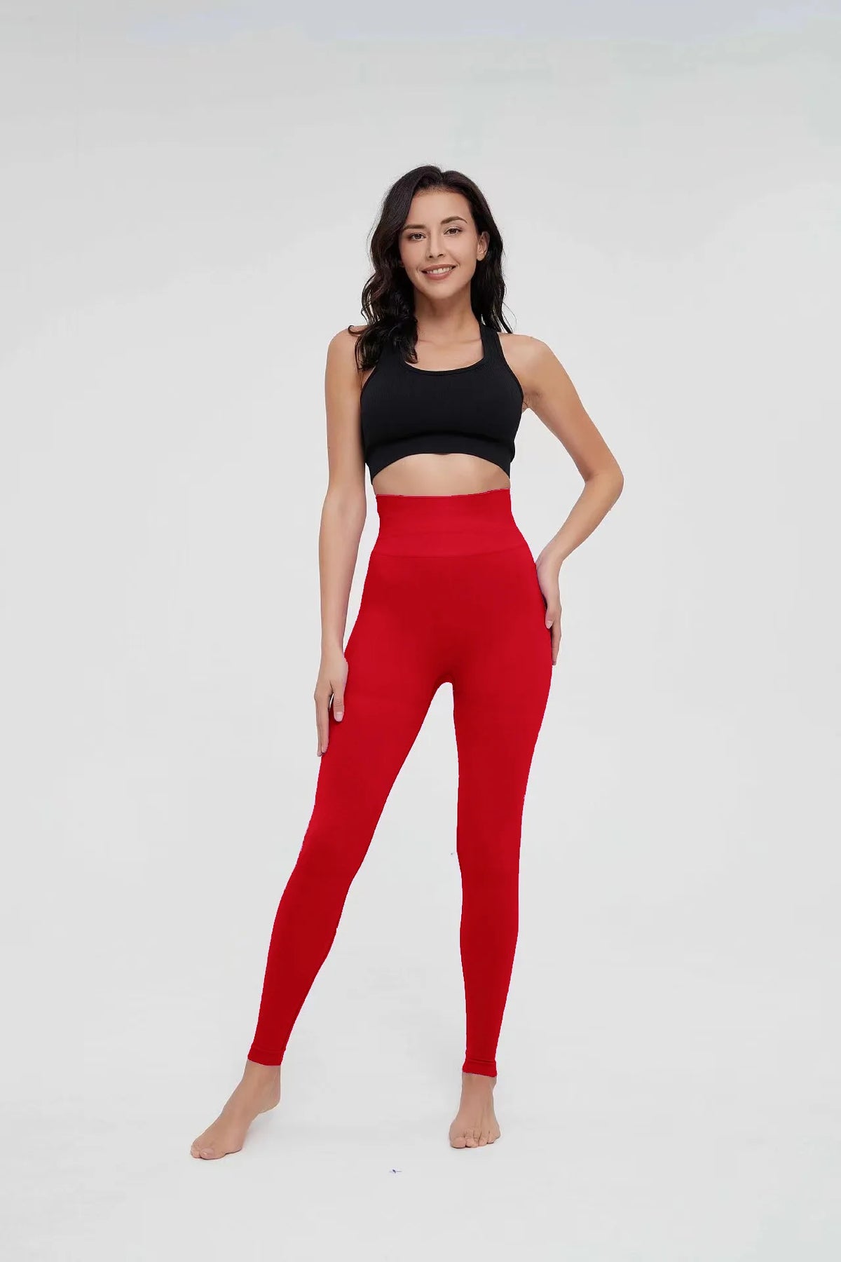 Women's High-Waist Seamless Stretch Ankle-Length Gym Leggings