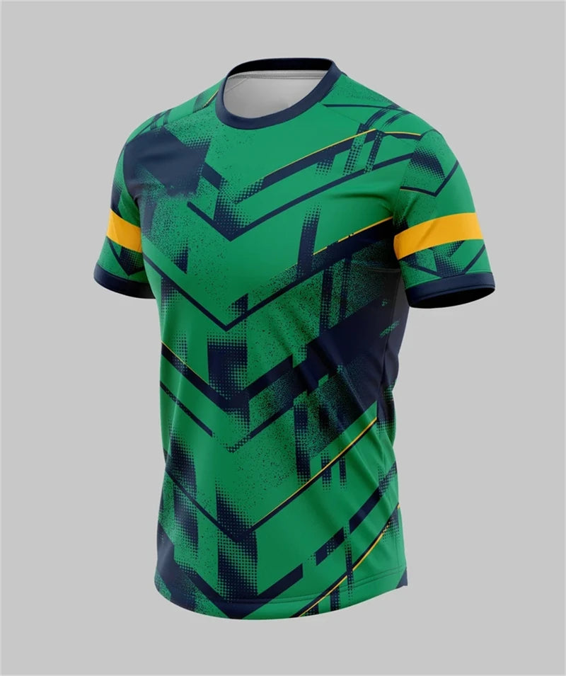 Geometric Sports Print Short Sleeve T-shirt For Sports Outfits