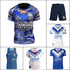 2023 Bulldogs Home / Away / Indigenous / Anzac / Singlet / Shorts Rugby Jersey - Mens Size:S-5XL（Print Custom Name Number）