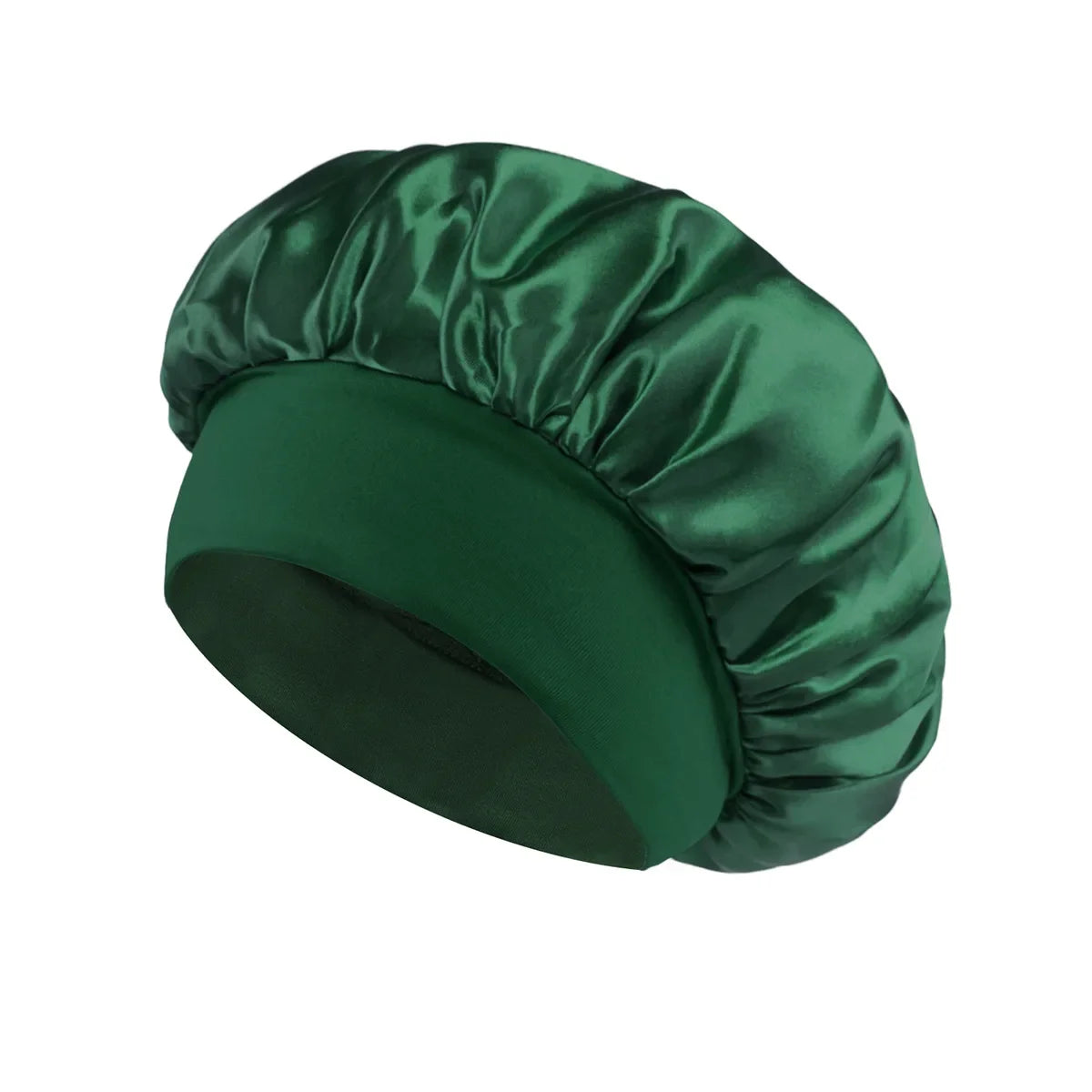 Women's Satin Sleep Bonnet with Wide Elastic Band and Color Options