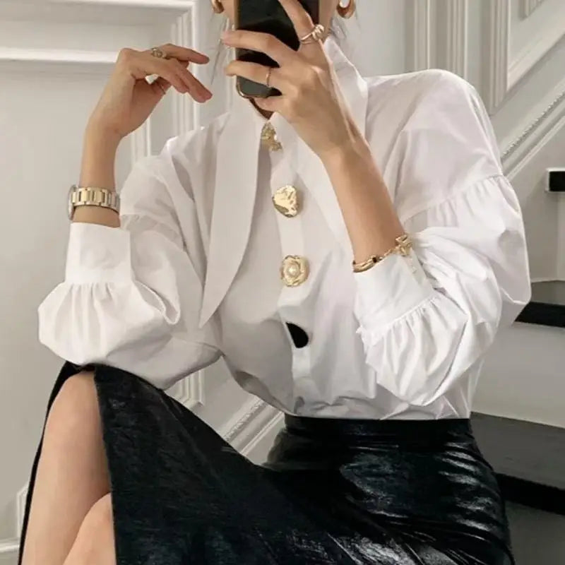 Women's Collared Long Sleeve Shirt