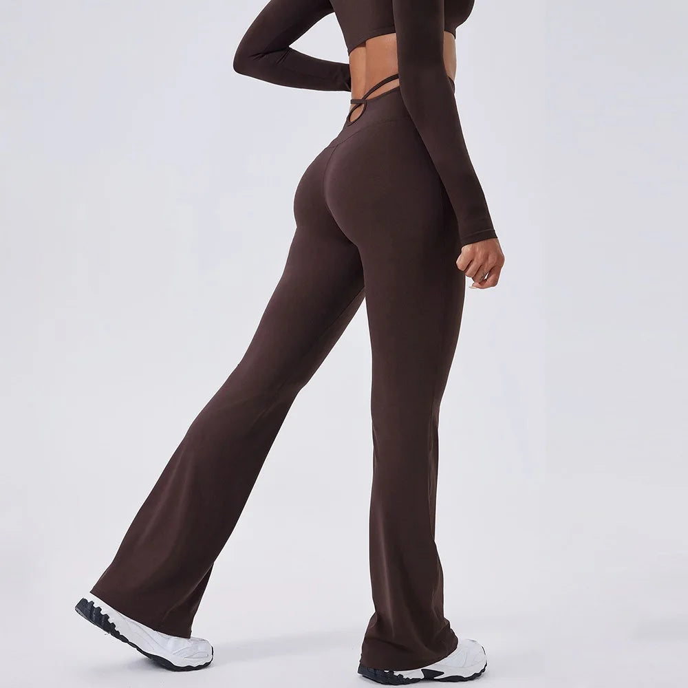 Women's High-Waist Flared Workout Pants