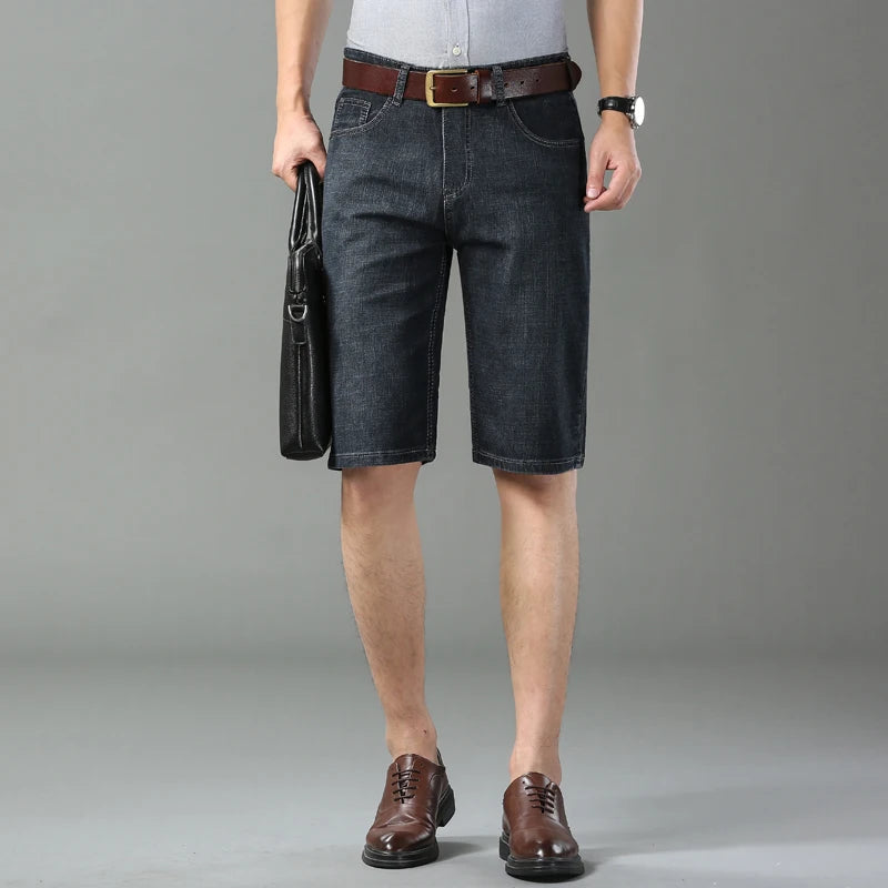 Men's Straight Cut Denim Shorts for Casual Everyday Wear