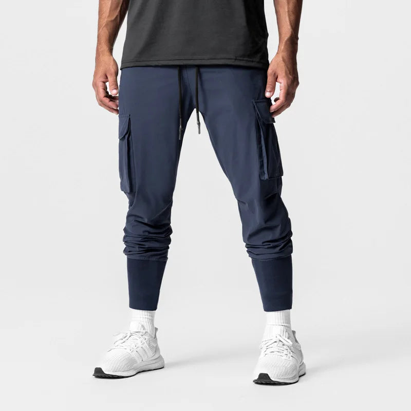 Men's Multi Pocket Drawstring Waist Casual Cargo Pants