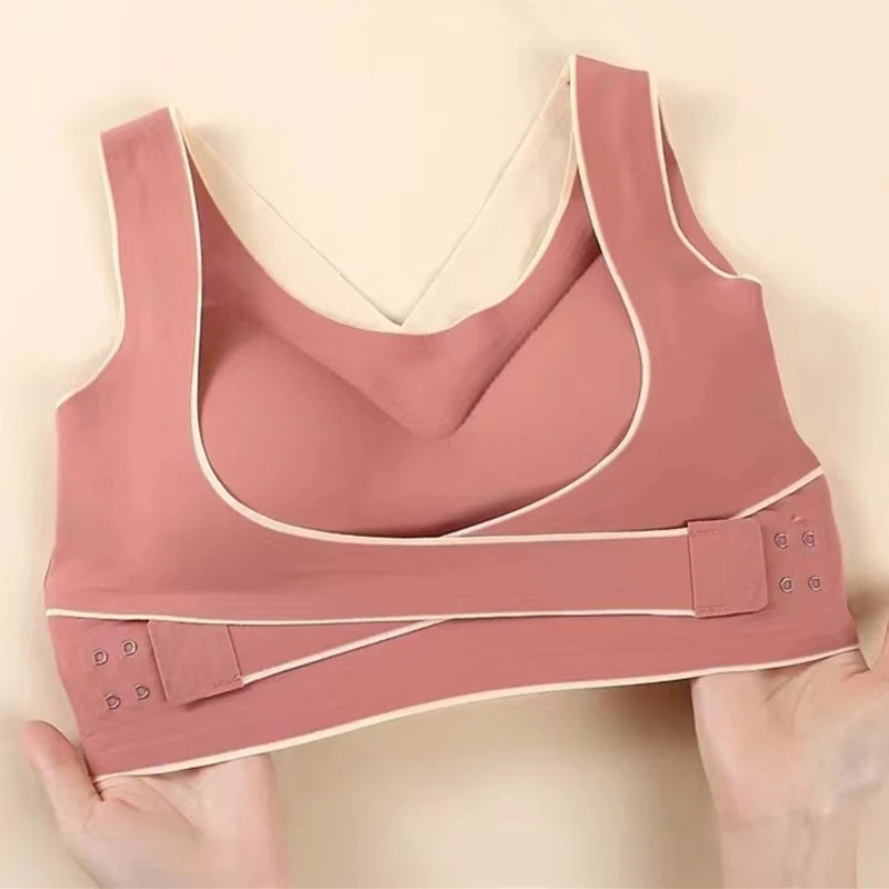 Women's Side Clasp Scoop Neck Cutout Back Sports Bra