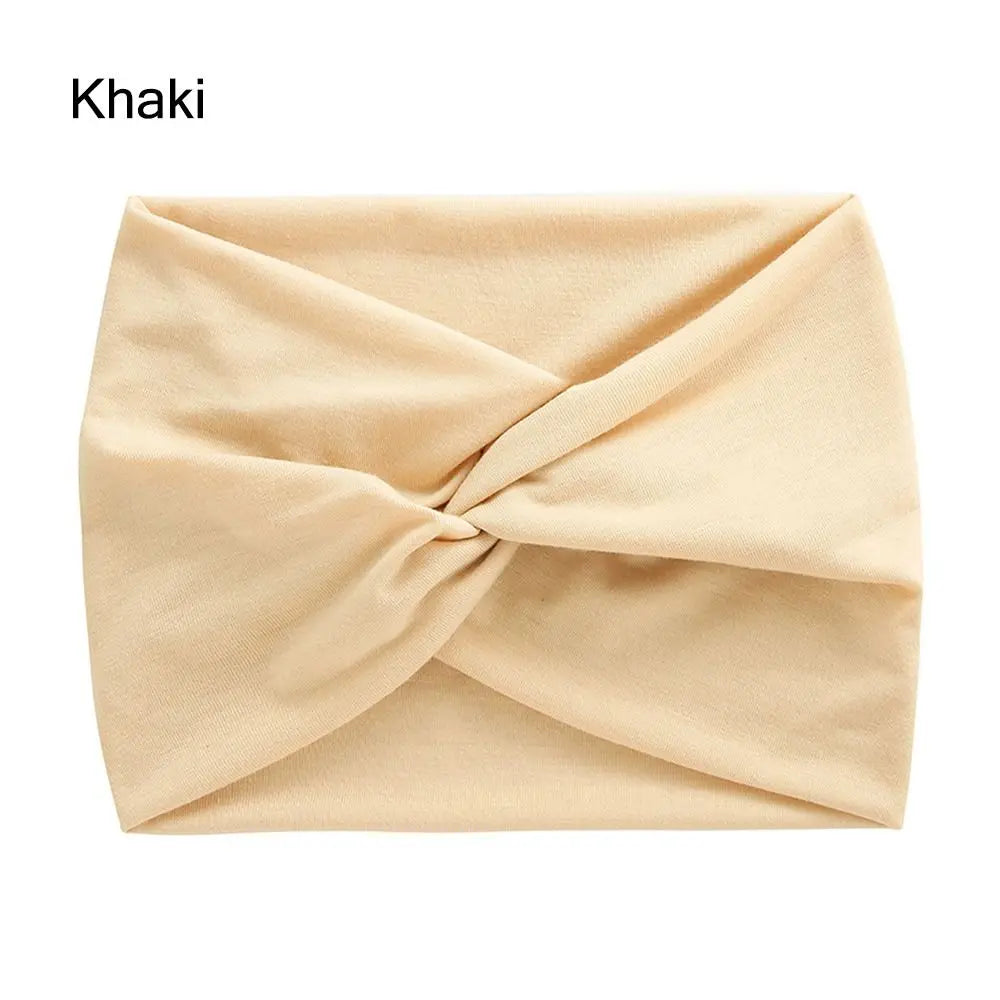 Wide Twist Front Fabric Headband in Solid and Printed Styles
