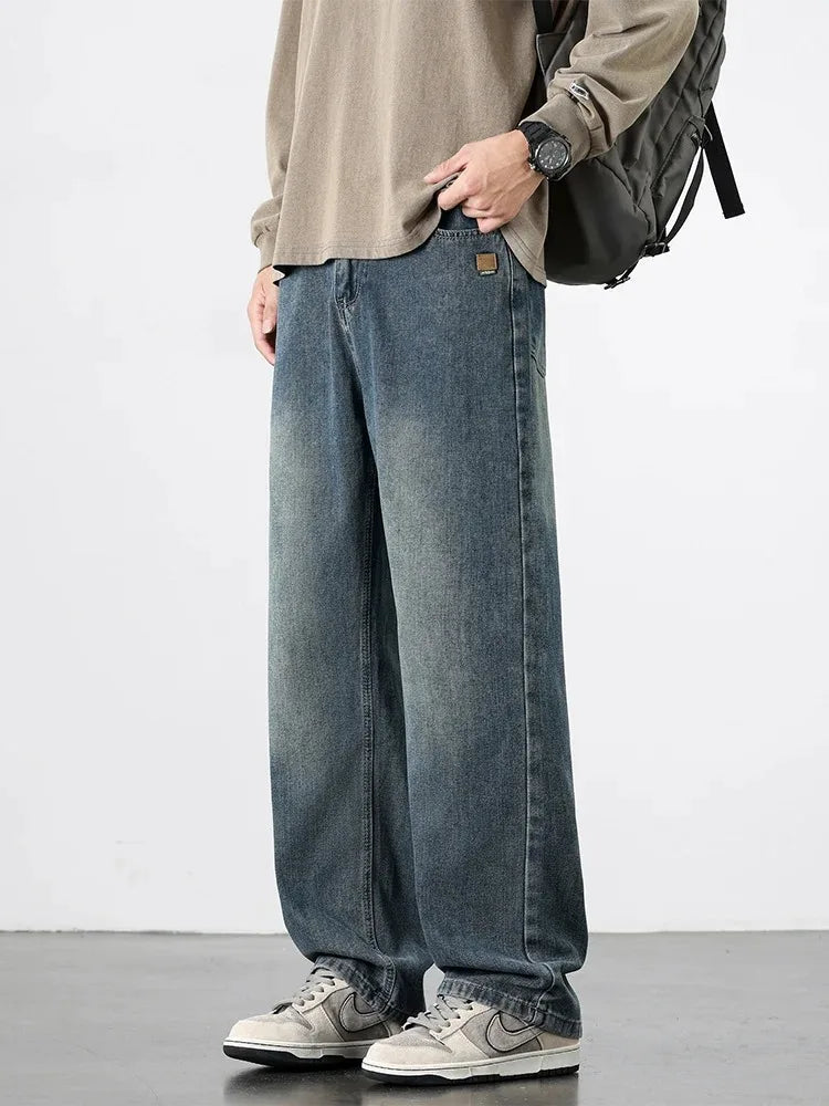 Men's Wide Leg Denim Jeans for Casual Everyday Wear