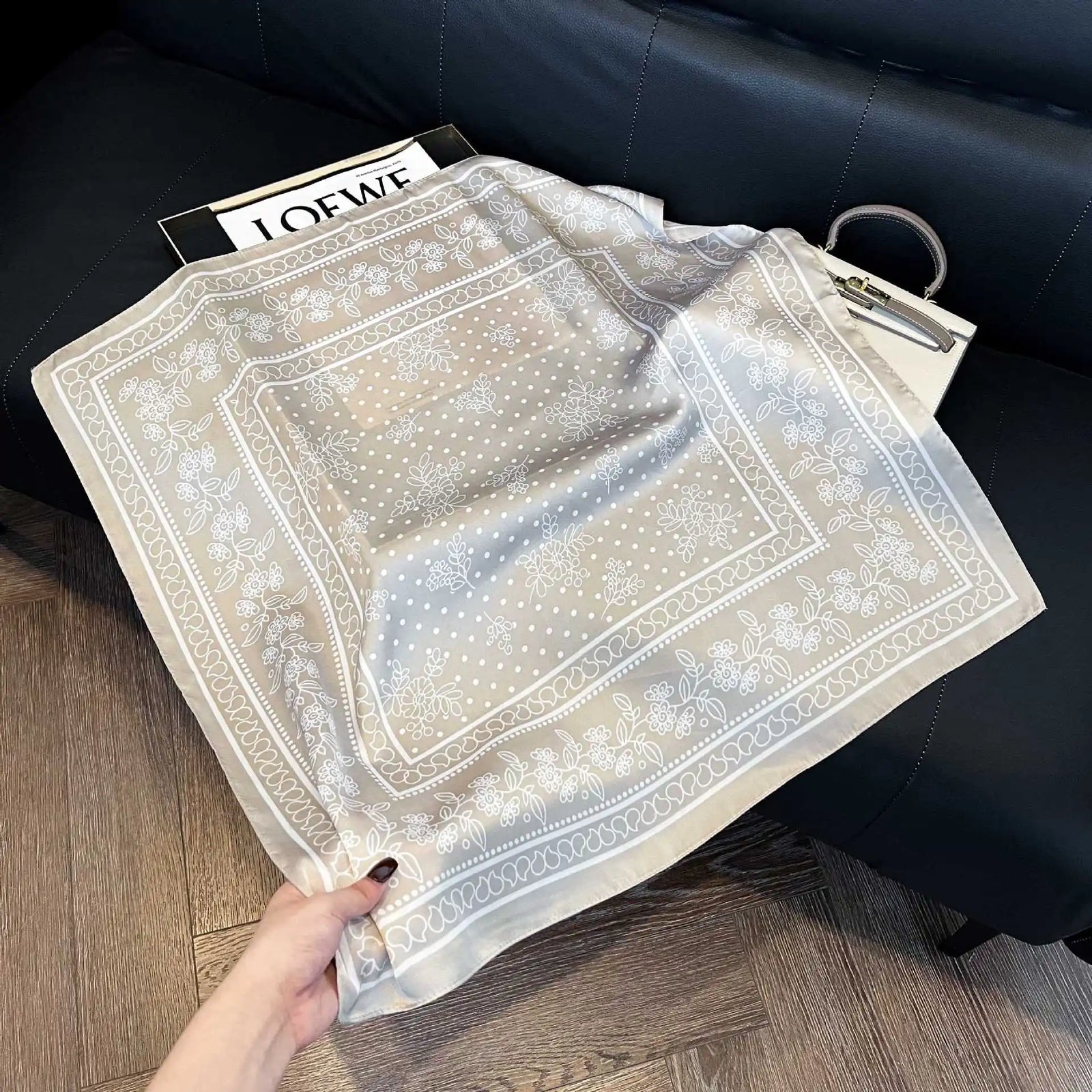 Patterned Square Scarf with Paisley and Houndstooth Style Options