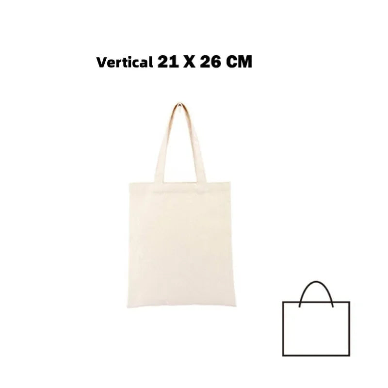 Plain Canvas Style Tote Bag with Long Shoulder Handles