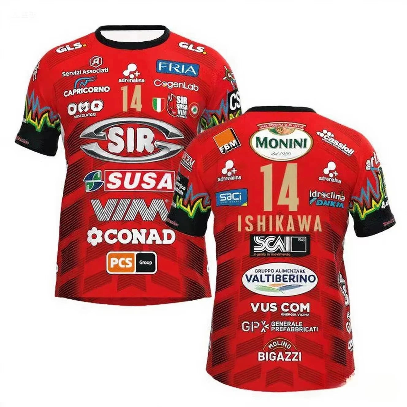 Perugia Number Fourteen Volleyball Short Sleeve Jersey For Sports Outfits