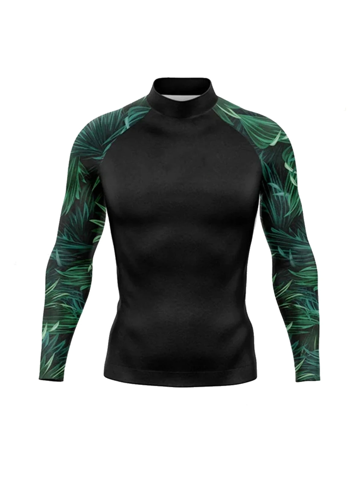 Men's Long Sleeve Rash Guard with a Round Neck for Swimming