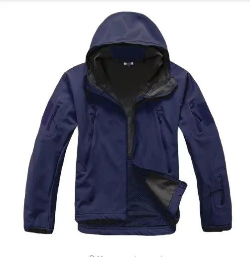 Men's Hooded Multi-Pocket Softshell Jacket