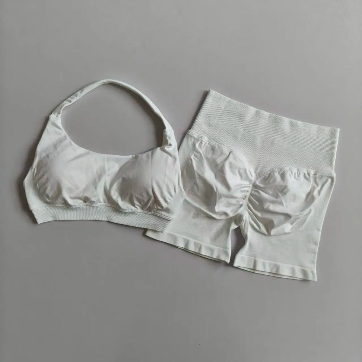 Women's Halter Sports Bra and Shorts Set
