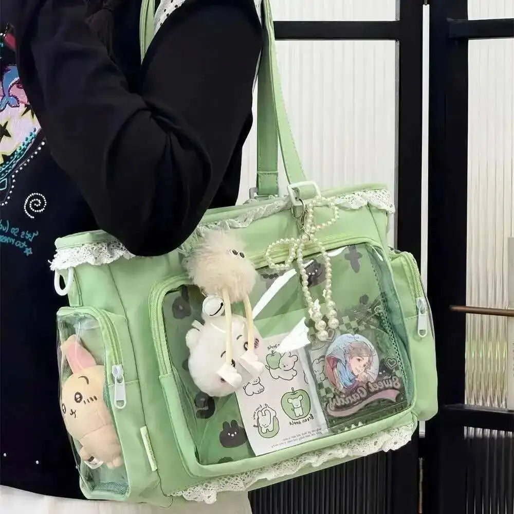 Decorative Display Tote Bag with Transparent Front Pocket