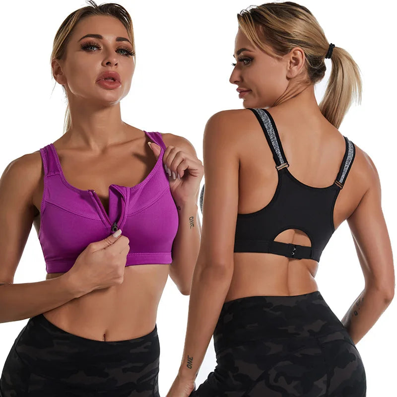 Women's Front Zip Sports Bra
