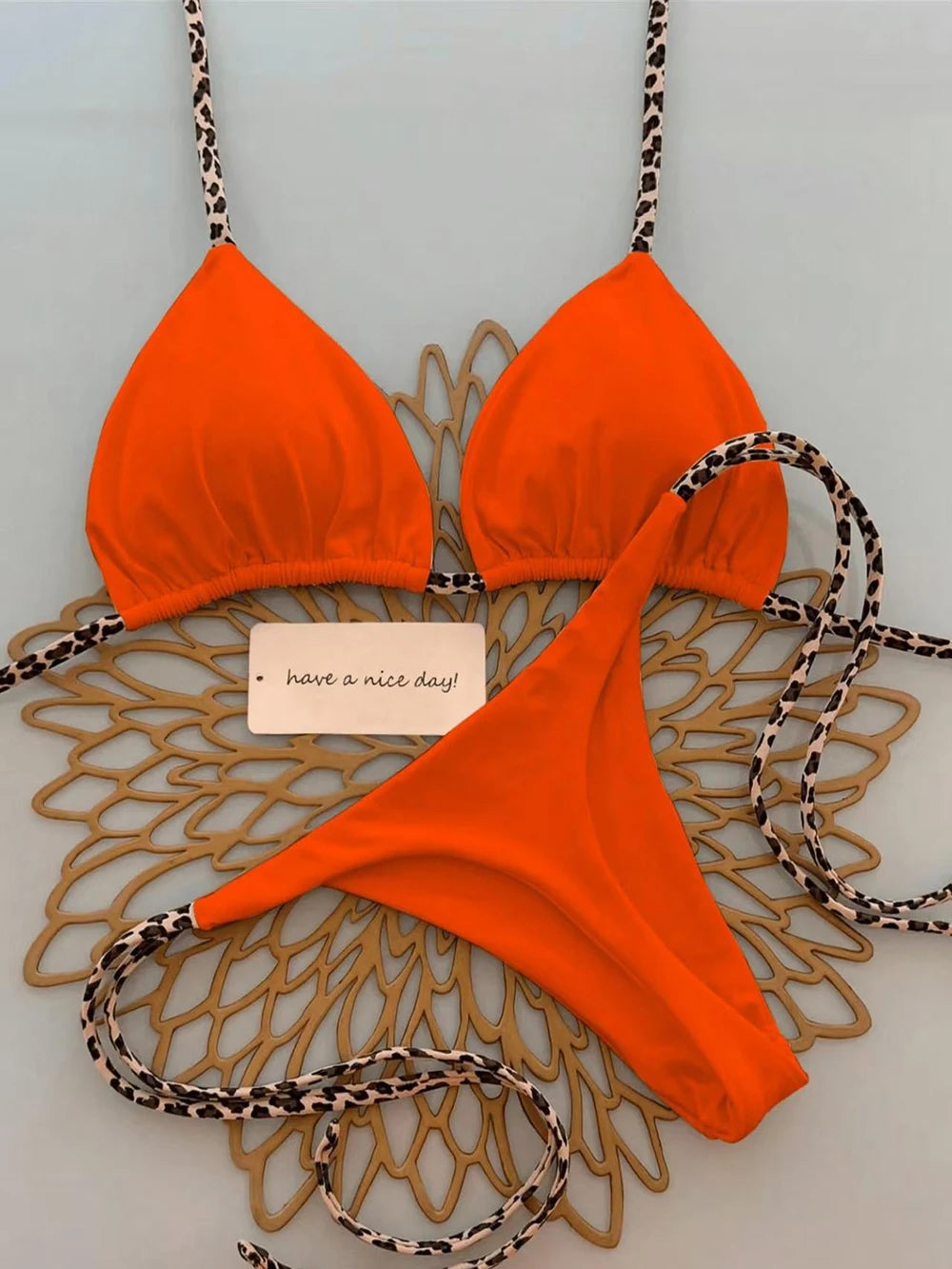 Halter Lace-Up Bikini