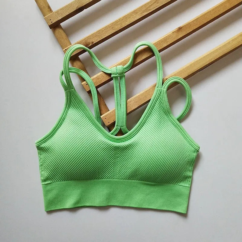 Women's Ribbed Scoop Neck Sports Bra