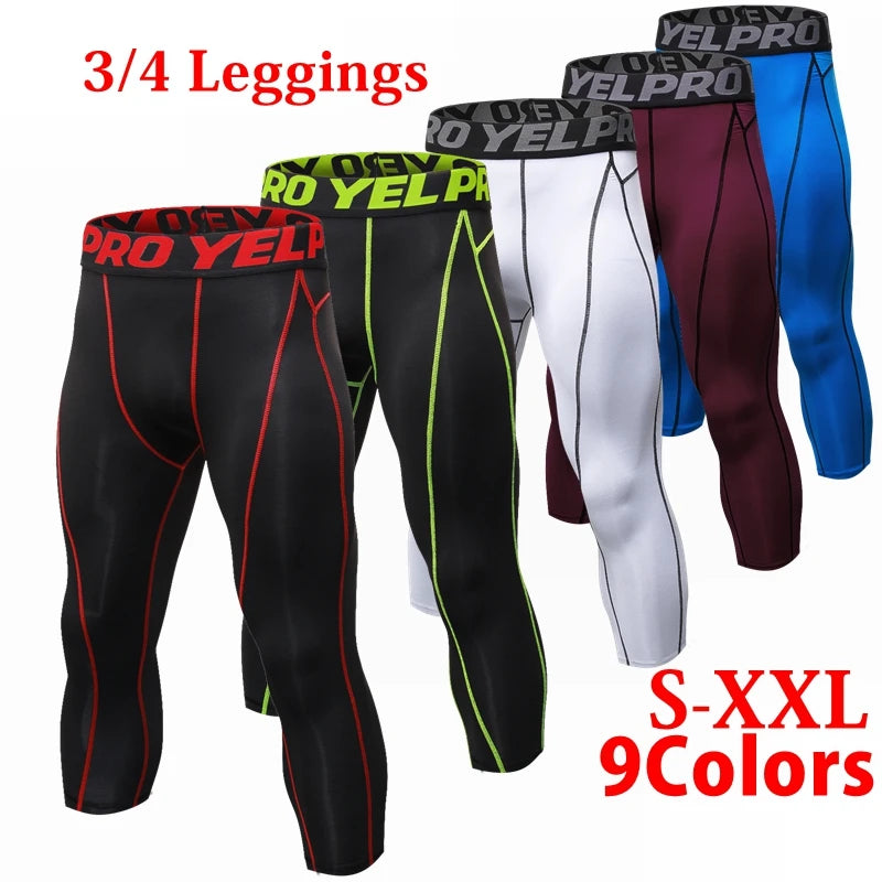 Men's Cropped Training Leggings for Gym and Running