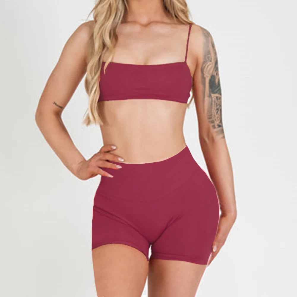 Women's Variable Sleeve Top And Bottoms Yoga Set