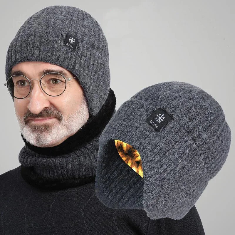Ribbed Knit Ear Flap Beanie with Neck Cover Styling