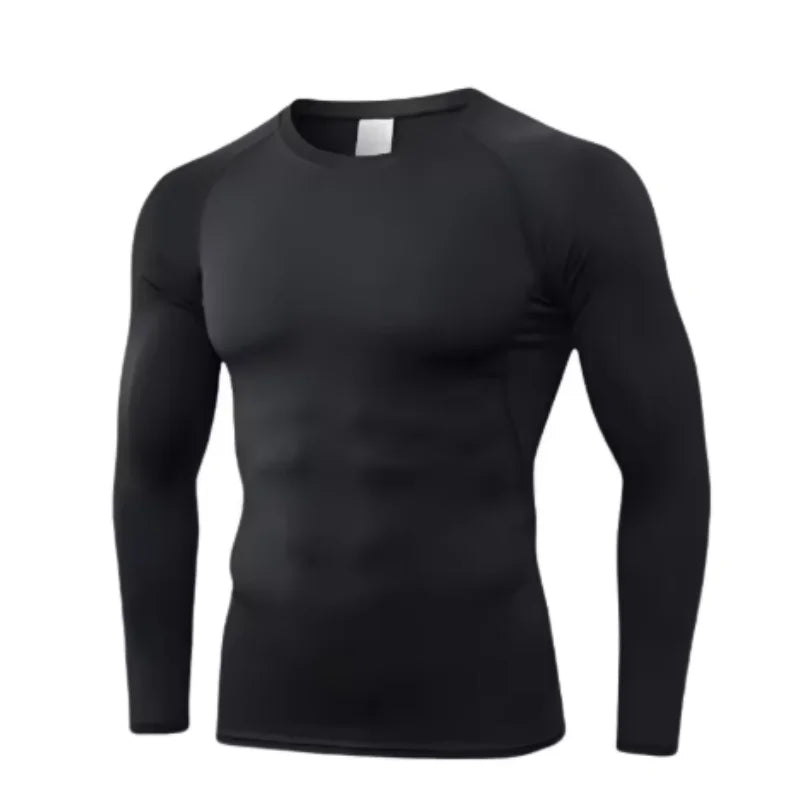 Fitted Crew Neck Long Sleeve Compression T Shirt