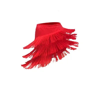 Women's Layered Fringe Latin Dance Skirt for Ballroom Practice Outfits