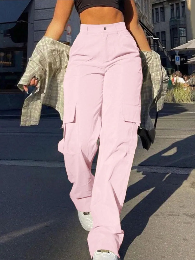 Women's Cargo Pants with Relaxed Legs and Large Side Pockets