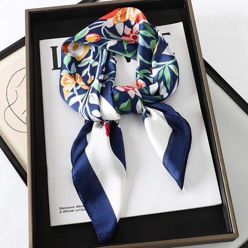 Floral Print Large Square Scarf for Draped Wrap Styling