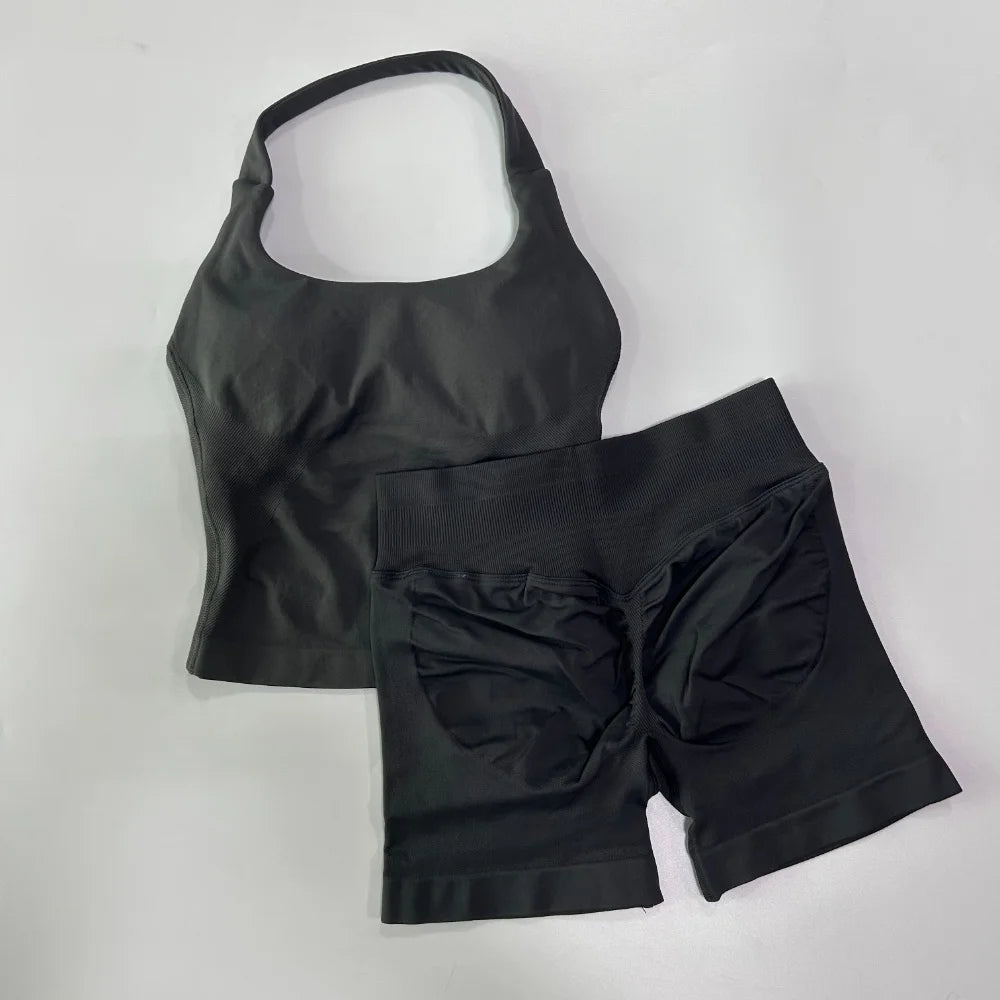 Women's Tank And Shorts Yoga Set For Workout Outfits
