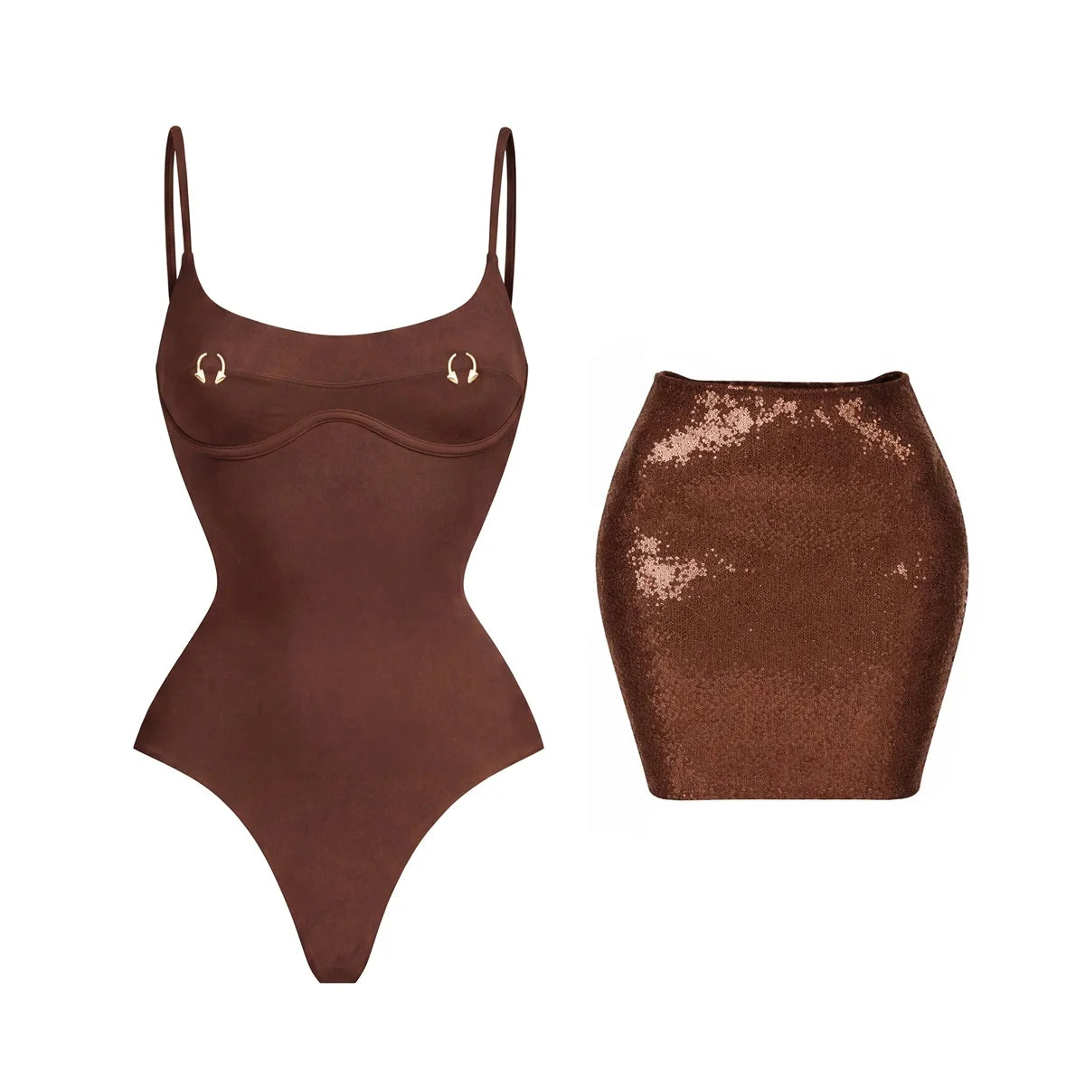 Solid One-Piece Swimsuit with Cover-Up