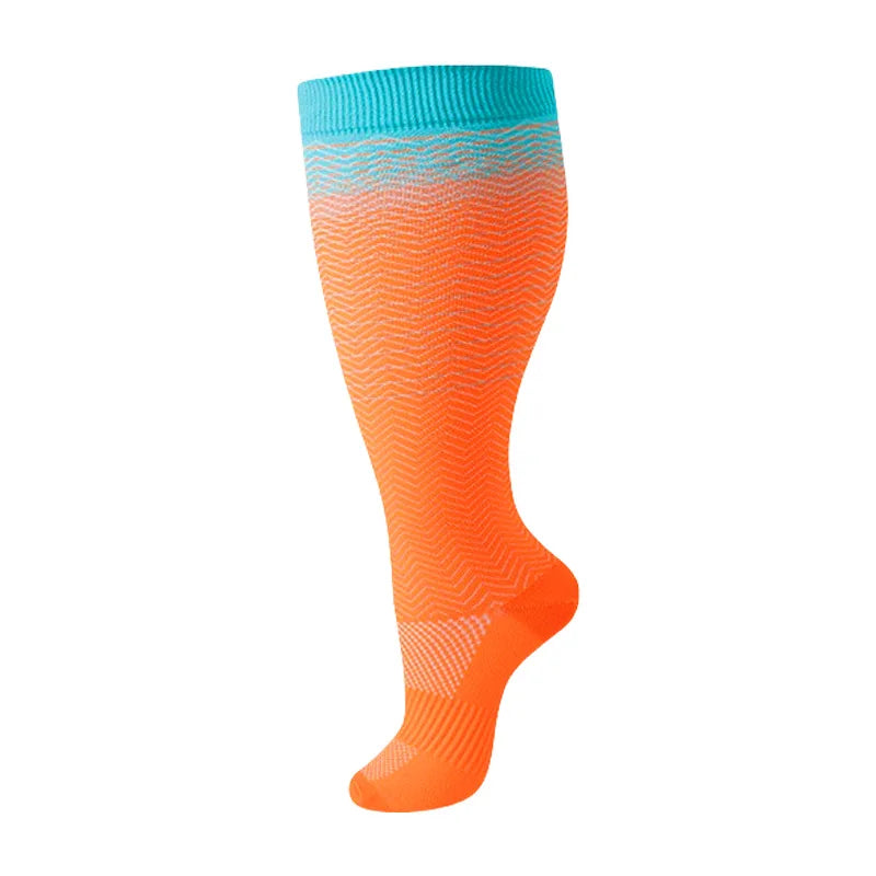 Plus Size Knee High Compression Socks with Pattern Options