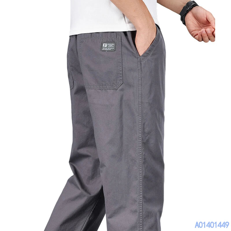Men's Elastic Waist Loose Fit Casual Pants For Everyday Wear
