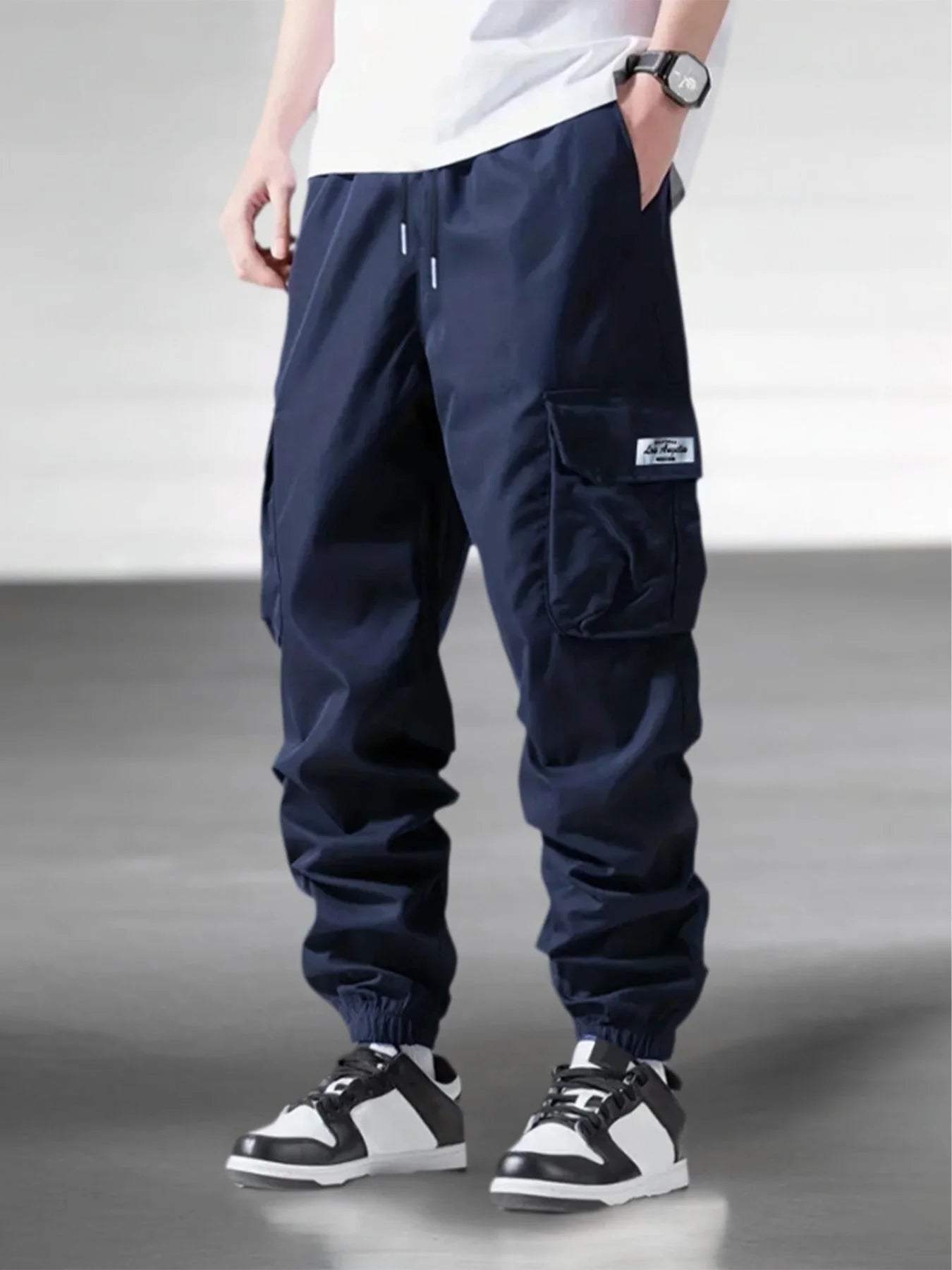 Men's Multi Pocket Elastic Waist Casual Cargo Pants