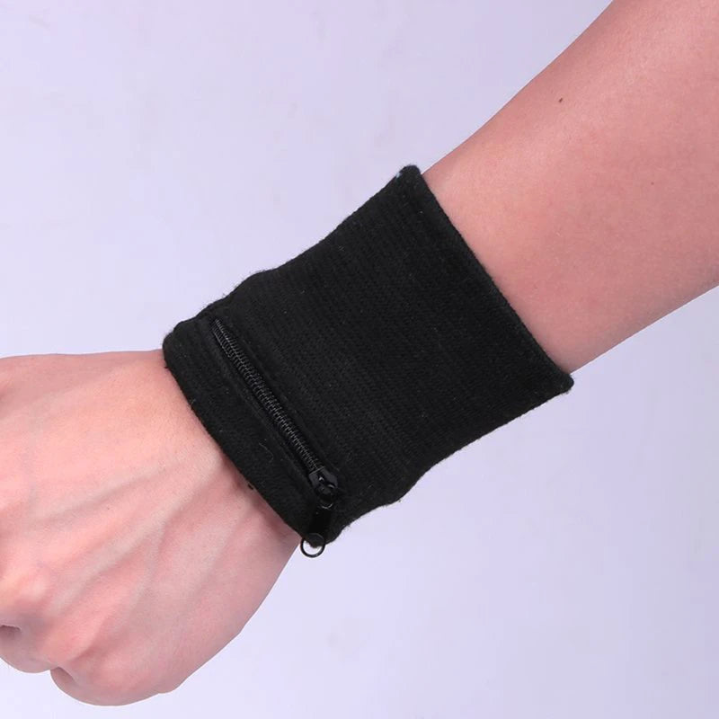 Zippered Wrist Pouch Wallet with Soft Band Shape