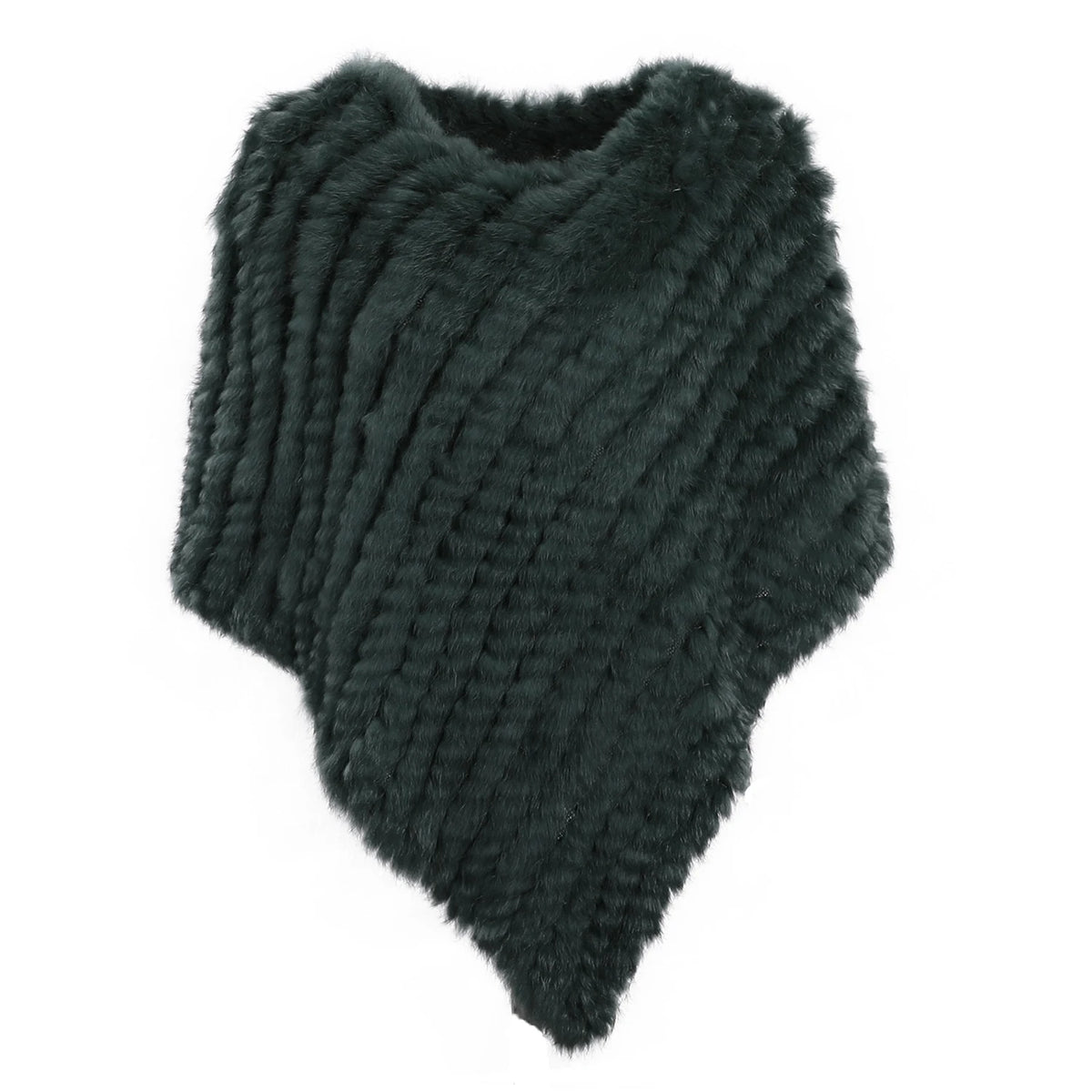Textured Pointed Hem Poncho for Layering over Outfits