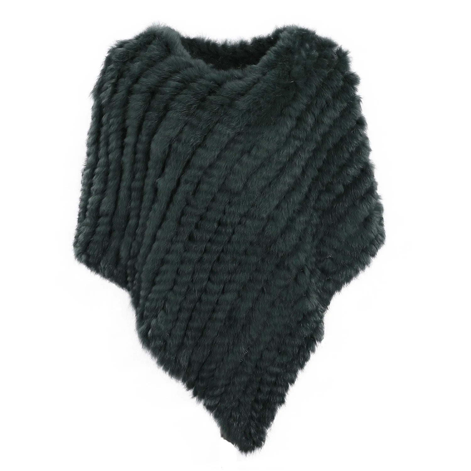 Textured Pointed Hem Poncho for Layering over Outfits