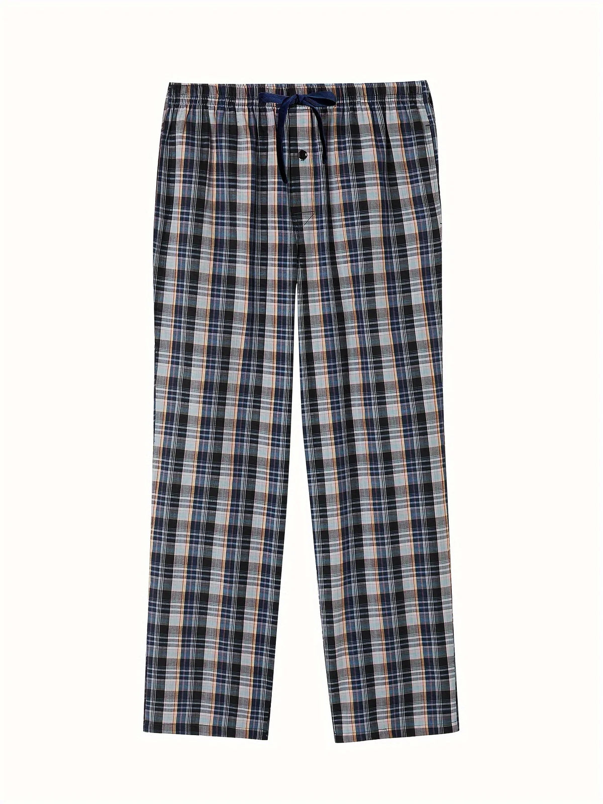 Men's Plaid Elastic Waist Straight Leg Lounge Pajama Pants