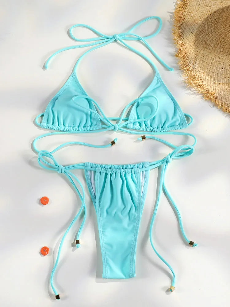 Printed Triangle Bikini