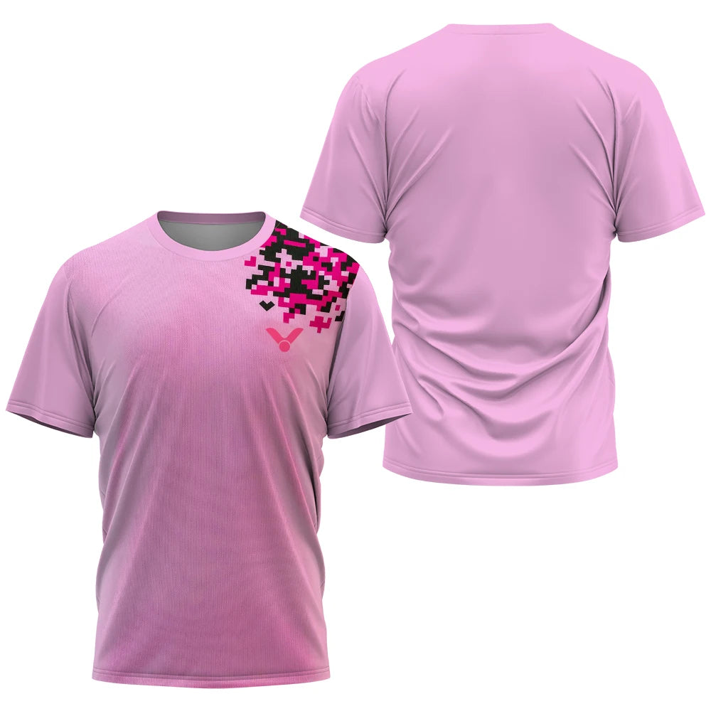 Printed Court Sports Short Sleeve T-shirt For Sports Outfits