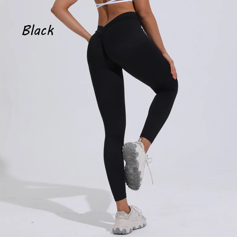 Women's V Back Full Length Leggings For Workout Outfits